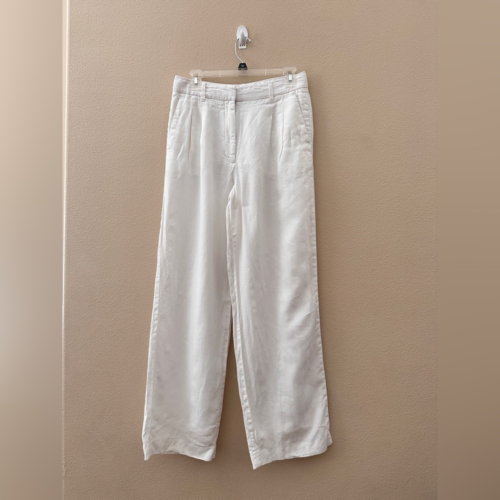 Aritzia The Effortless 100% Linen Pants/Trousers in White - Size 8 - Picture 4 of 10